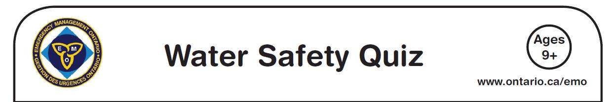 Water Safey Quiz Banner with Emergency Management Logo