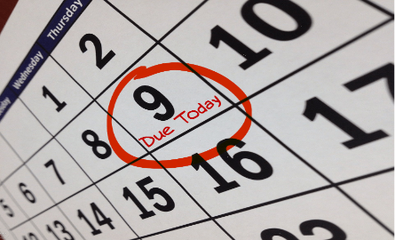 Picture of calendar with date circled