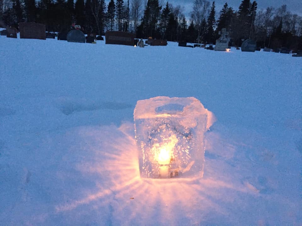 Ice Candle on Snow