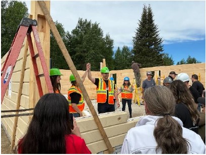 People standing in construction site