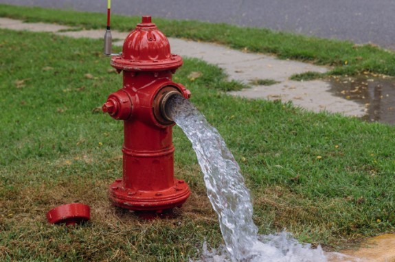 Fire Hydrant being flushed