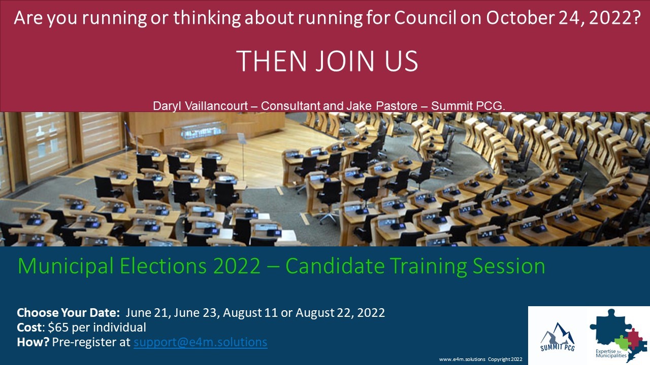 Information on Council Candidate training June 21, 2022