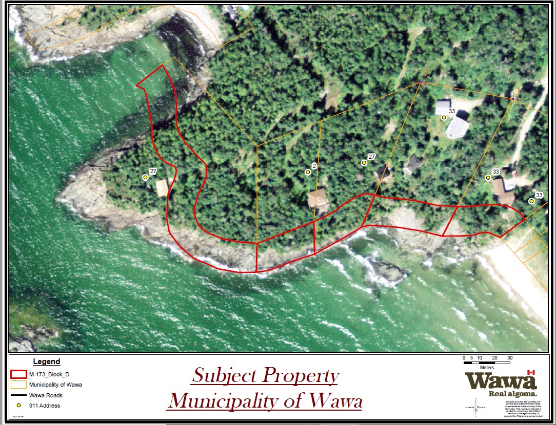 Map for Block D, Plan M-173 along lake Superior