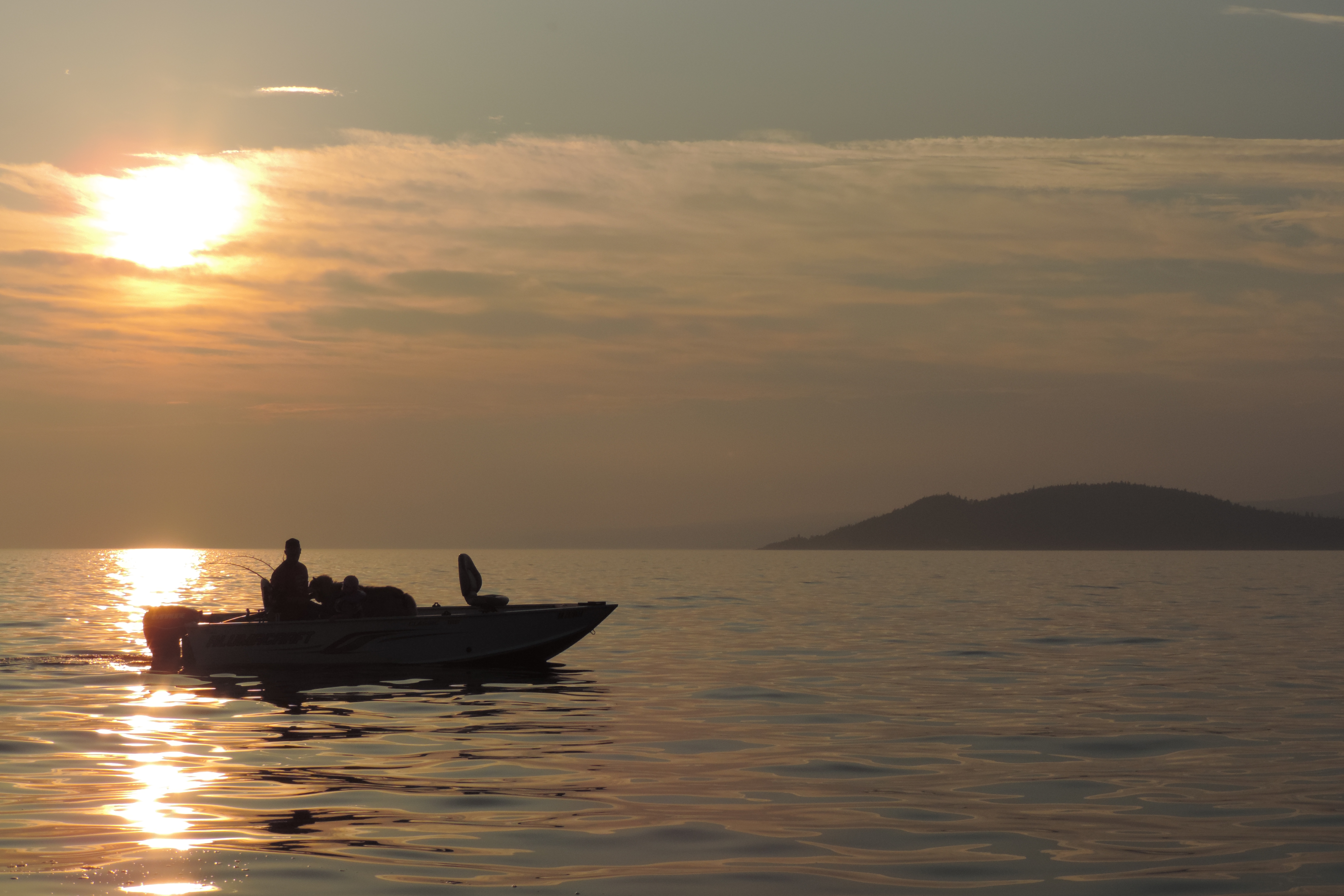 Fishing at sunset