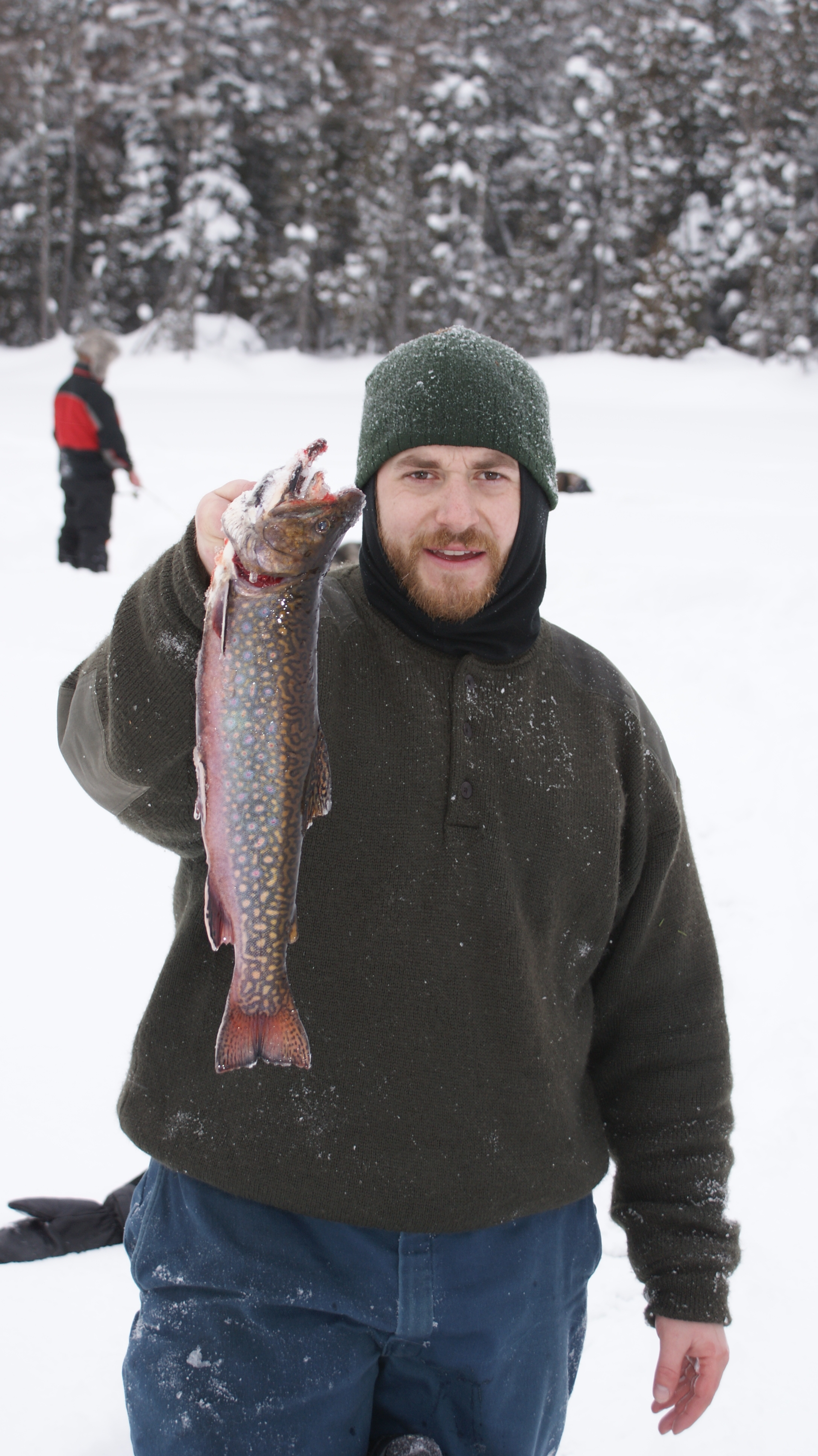 Man holding brook trout