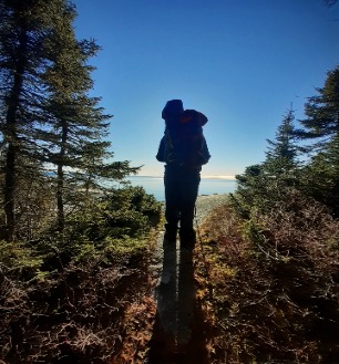 Person looking over Lake Superior