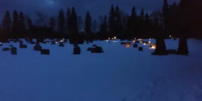 Cemetery in the dark